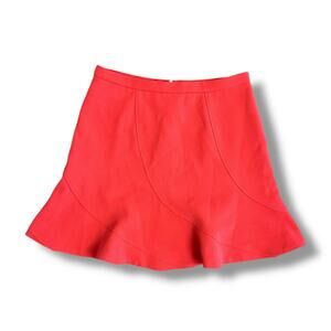 J.Crew Red Flounce Mini Skirt Women’s Size 2 Fit‎ & Flare A-Line Hem